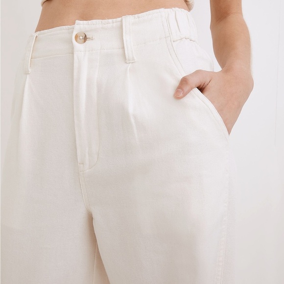 Madewell | cotton-linen pleated wide-leg pants - Picture 4 of 8